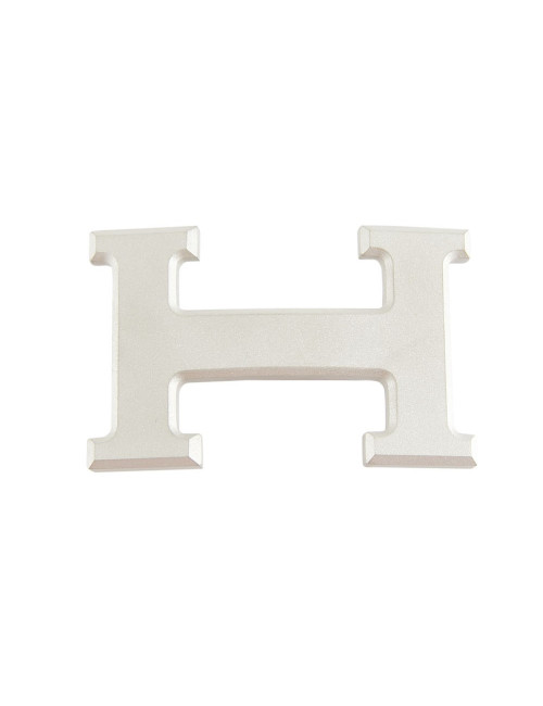 Boucle de ceinture HERMES métal gris mat