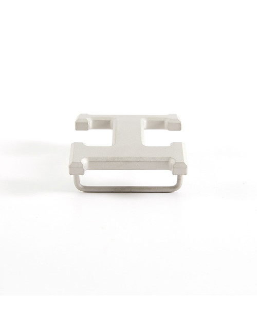 Boucle de ceinture HERMES métal gris mat