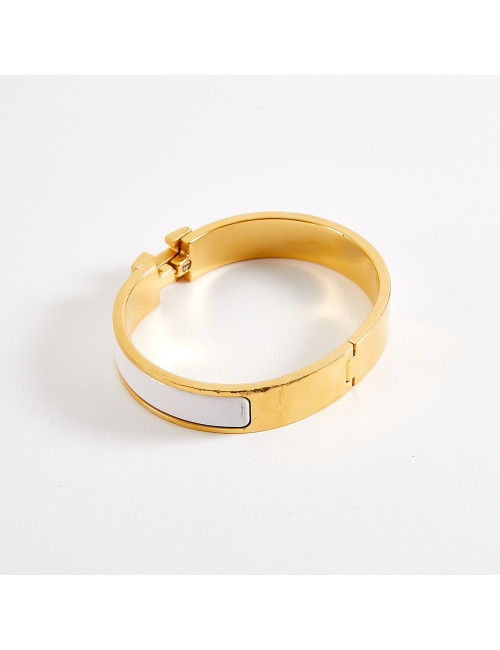 Bracelet Clic Clac HERMES émail blanc