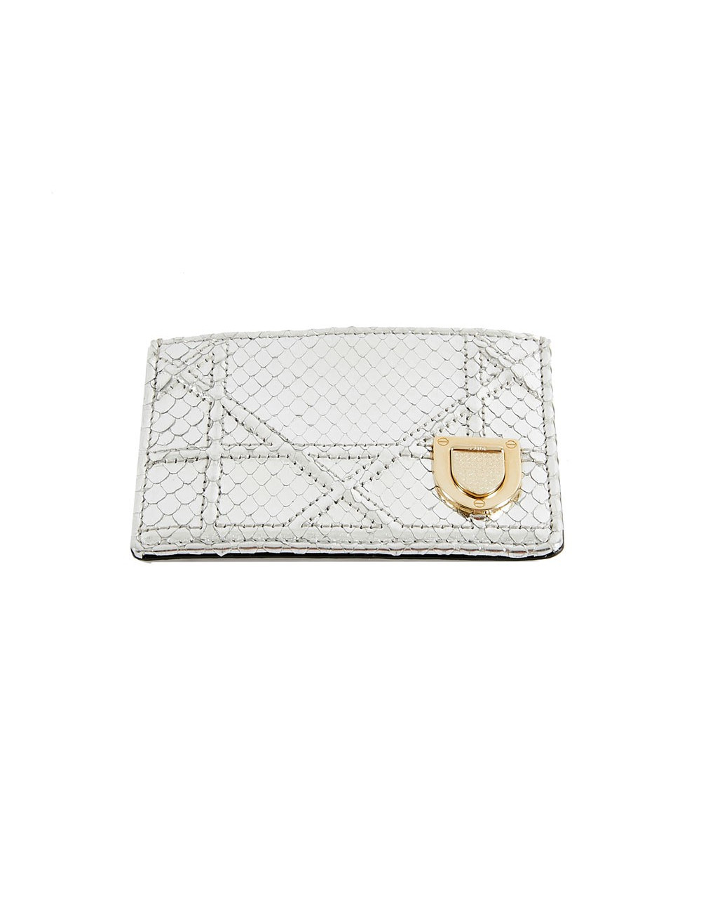 Porte-cartes de crédit DIOR python argent