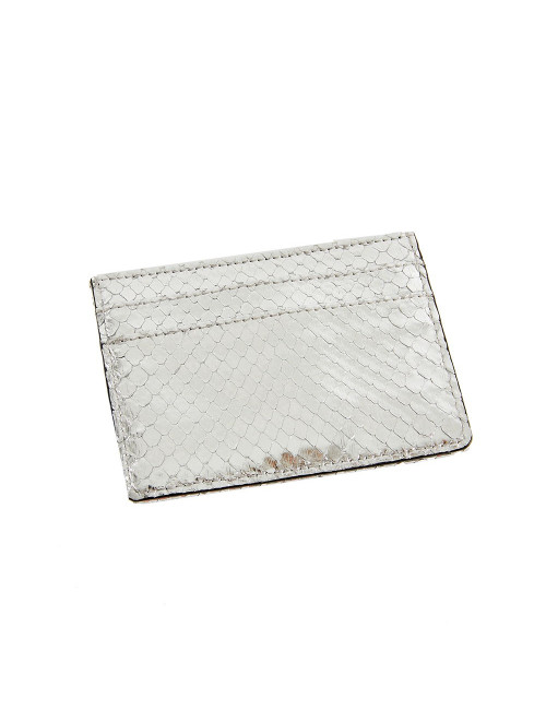 Porte-cartes de crédit DIOR python argent