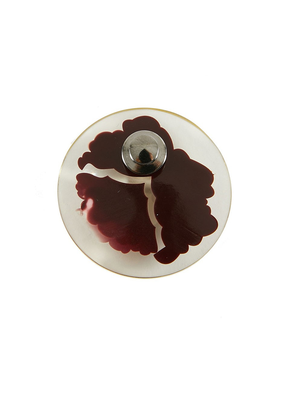 CHANEL burgundy plexi pin's brooch