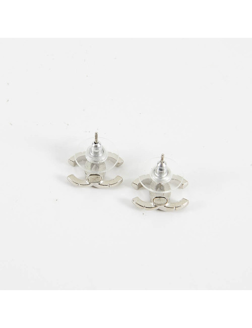 Boucles d'oreille CC CHANEL strass CHANEL