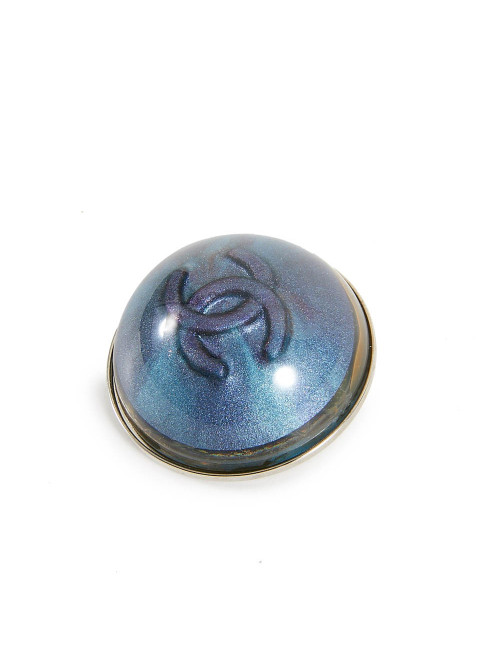 Broche demi-lune CHANEL bleue