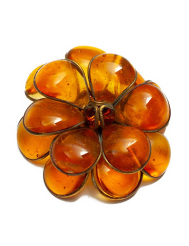 Broche Camelia ambre MARGUERITE DE VALOIS