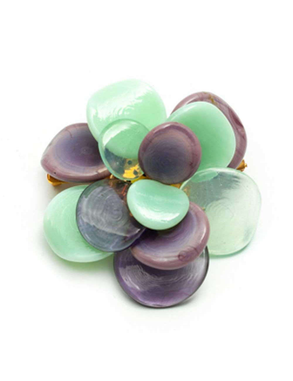 Broche Camelia verte MARGUERITE DE VALOIS