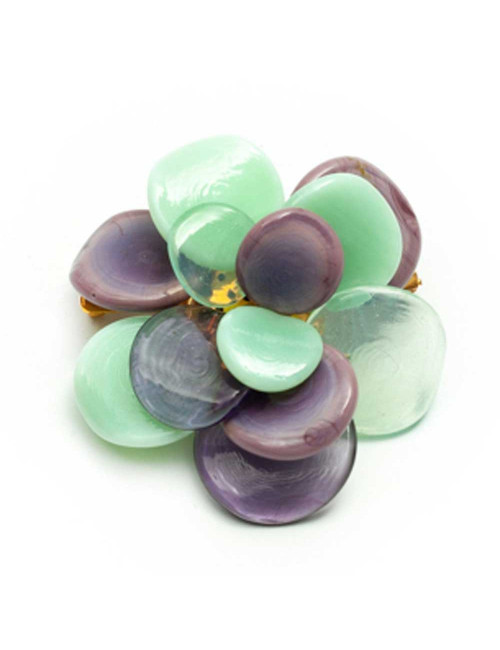 Broche Camelia verte MARGUERITE DE VALOIS