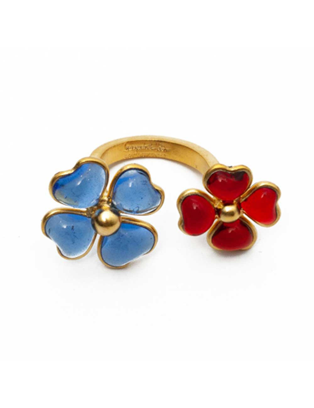 Bague saphir rubis MARGUERITE DE VALOIS fleurettes