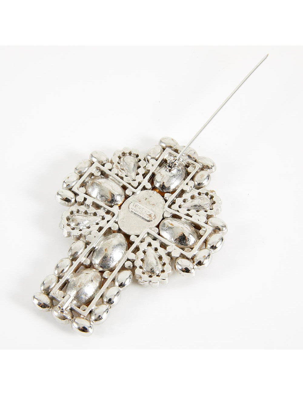 Broche VERSACE croix topaze et brillants Collector