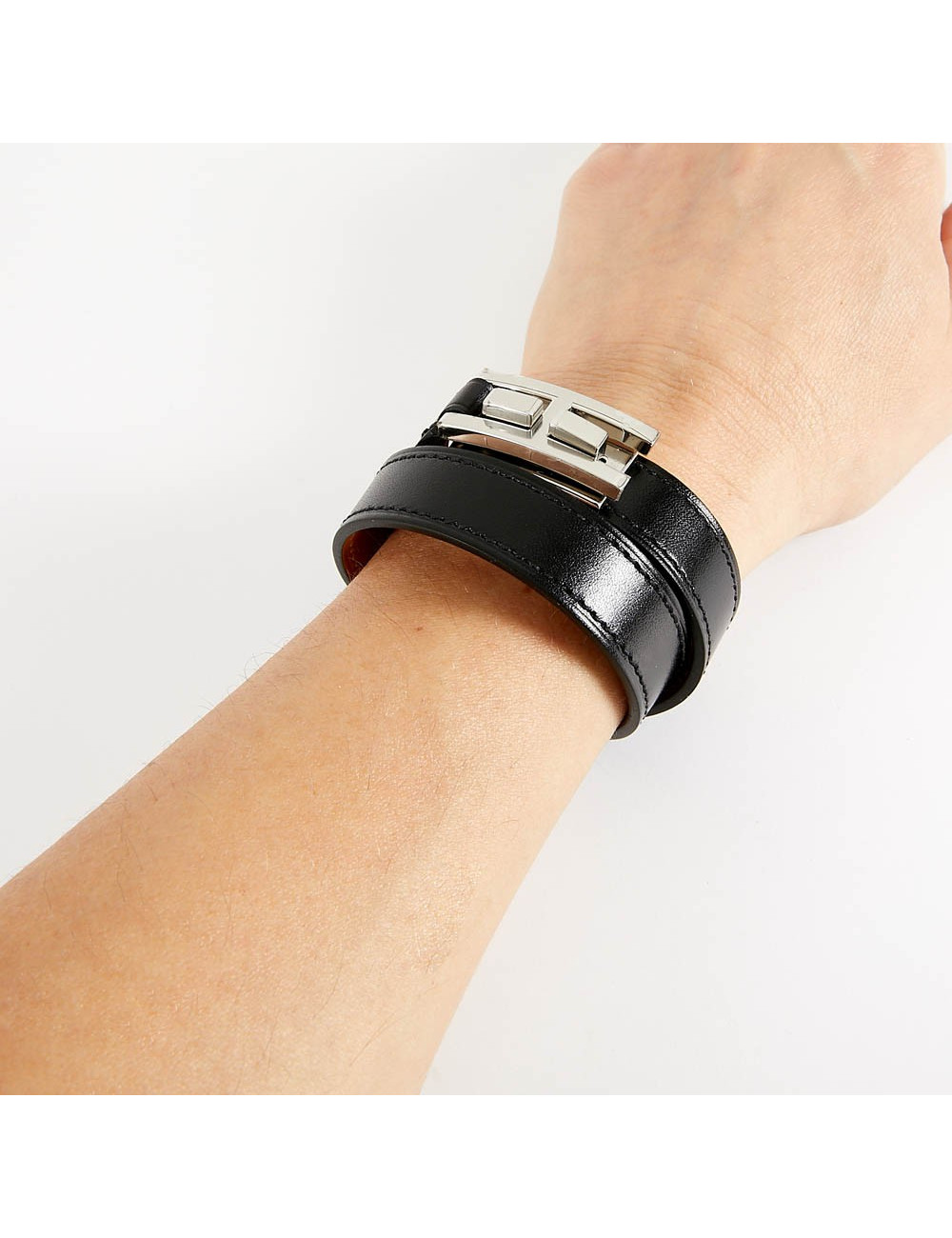 Manchette Drag HERMES veau box noir t 2