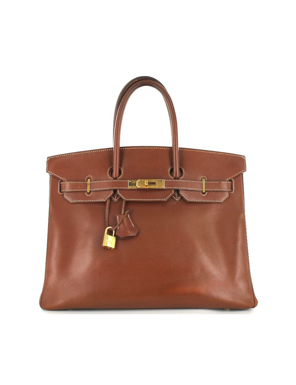 BIRKIN 35 HERMES cuir marron foncé