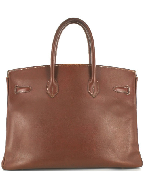 BIRKIN 35 HERMES cuir marron foncé