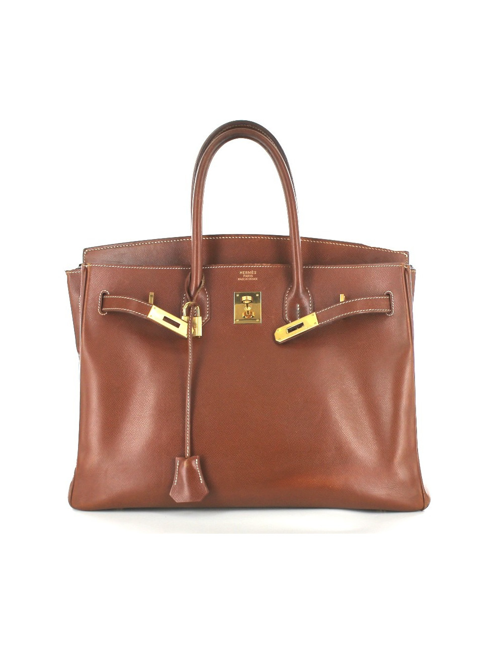 BIRKIN 35 HERMES cuir marron foncé