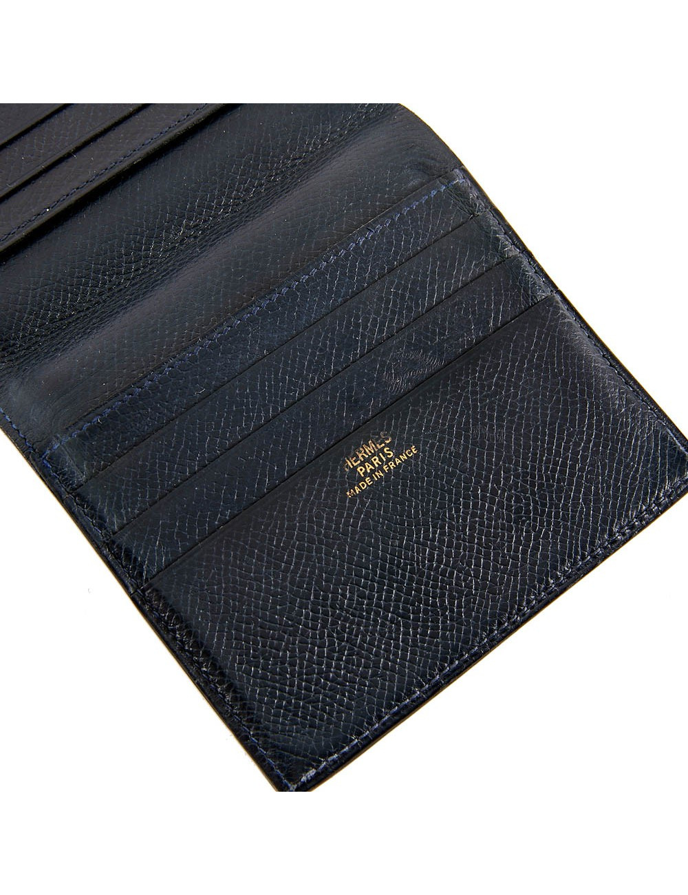 Porte-cartes HERMES cuir noir Vintage