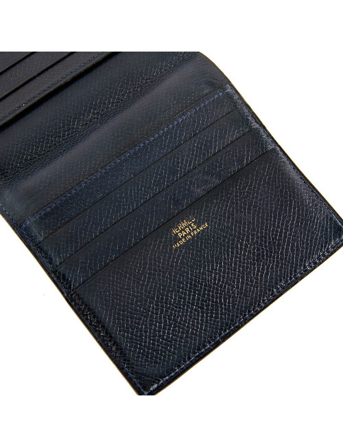 Porte-cartes HERMES cuir noir Vintage