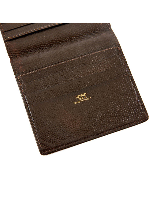 Porte-cartes HERMES cuir marron