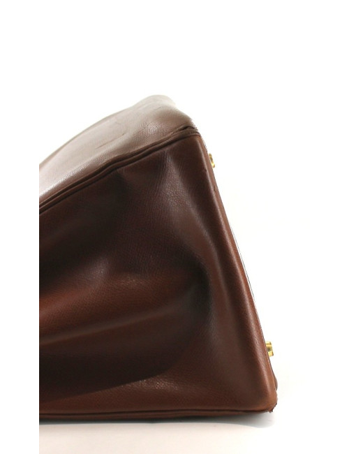 BIRKIN 35 HERMES cuir marron foncé