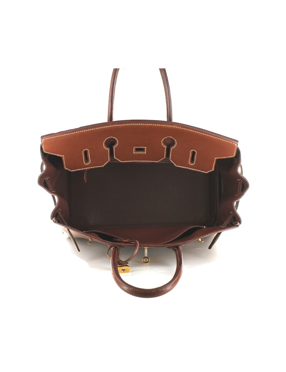 BIRKIN 35 HERMES cuir marron foncé