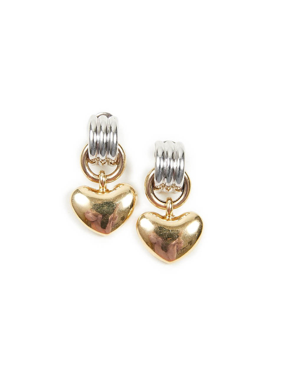 Boucles d'oreille bicolores coeur