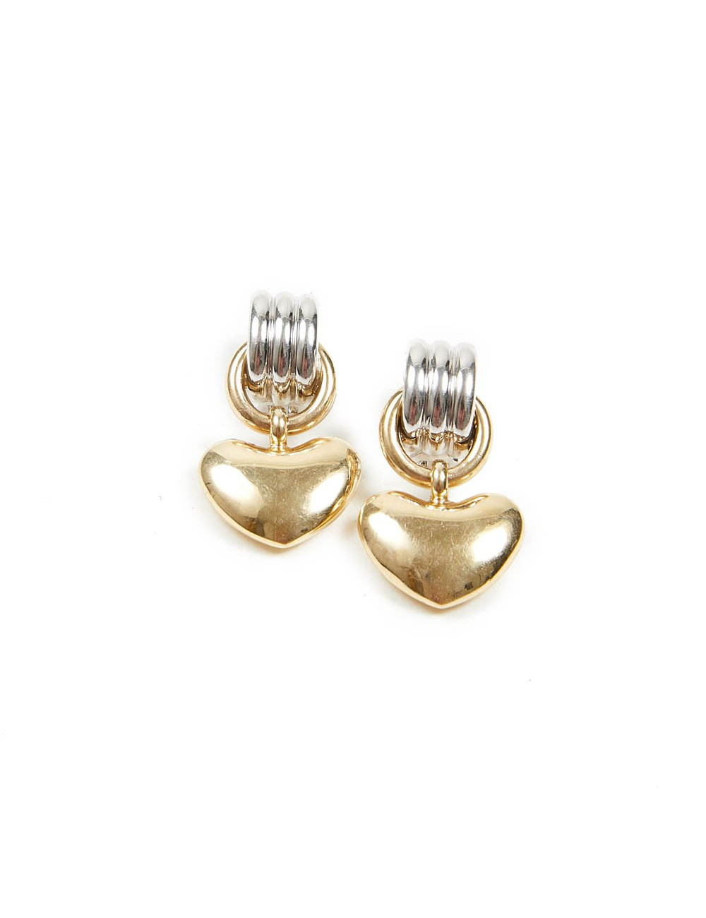 Boucles d'oreille bicolores coeur