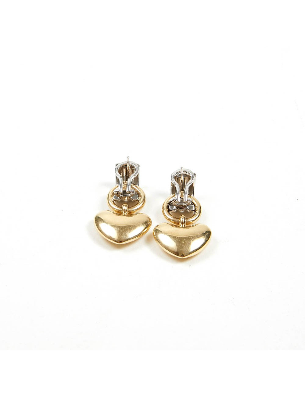 Boucles d'oreille bicolores coeur