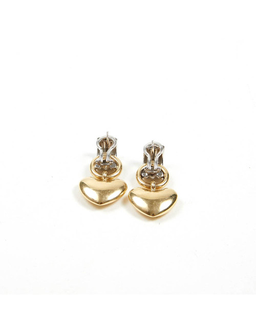 Boucles d'oreille bicolores coeur
