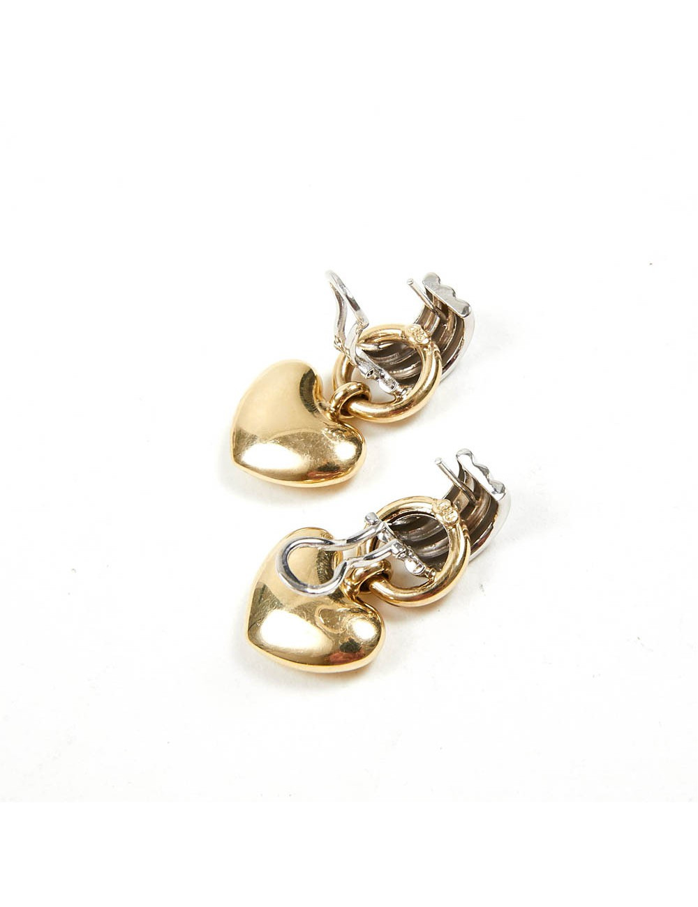Boucles d'oreille bicolores coeur