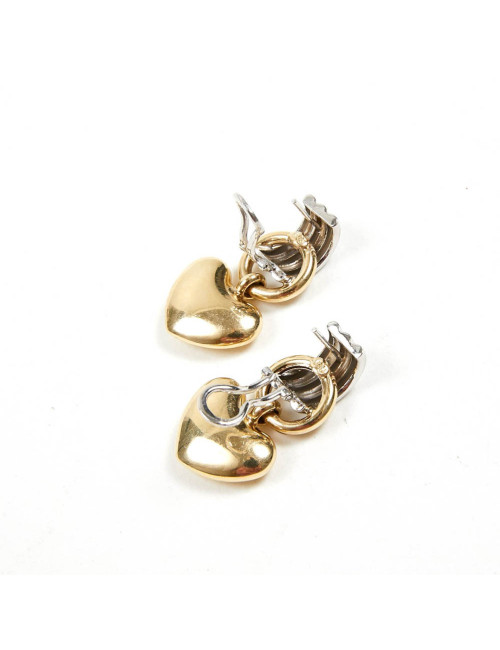 Boucles d'oreille bicolores coeur