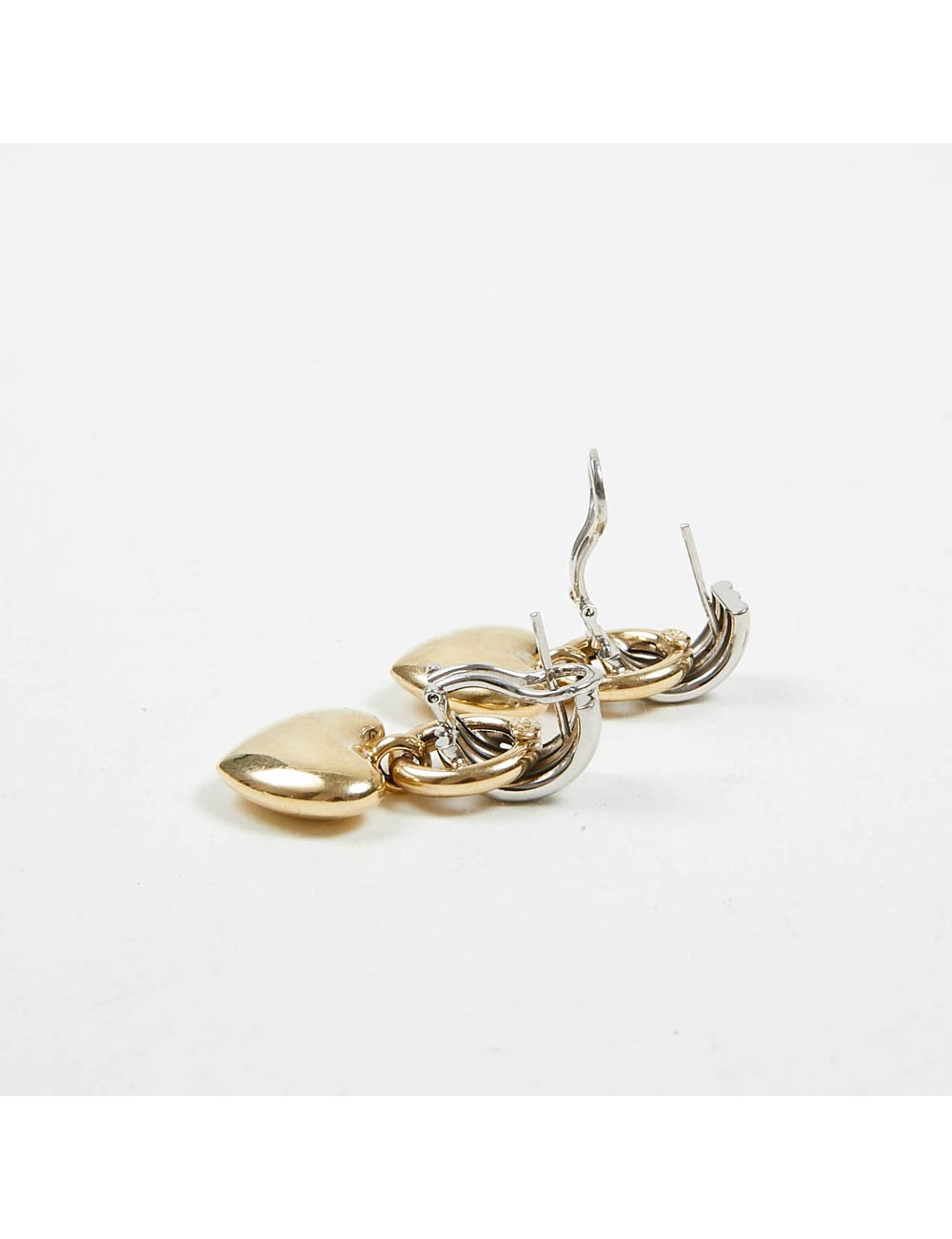 Boucles d'oreille bicolores coeur