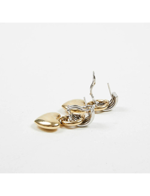 Boucles d'oreille bicolores coeur