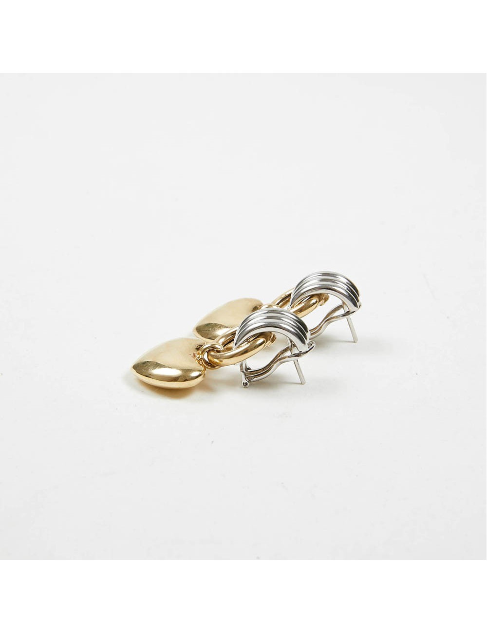 Boucles d'oreille bicolores coeur