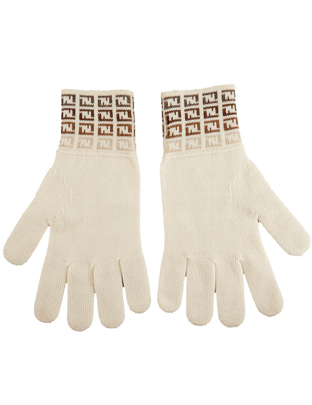 Gants FENDI laine écrue