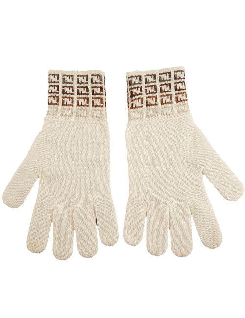 Gants FENDI laine écrue