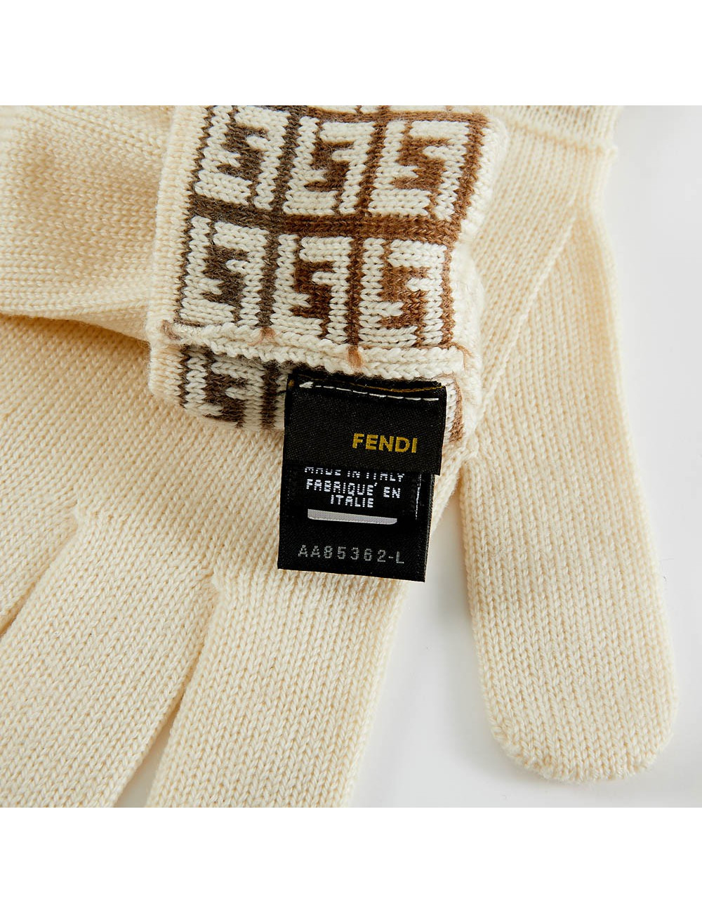 Gants FENDI laine écrue