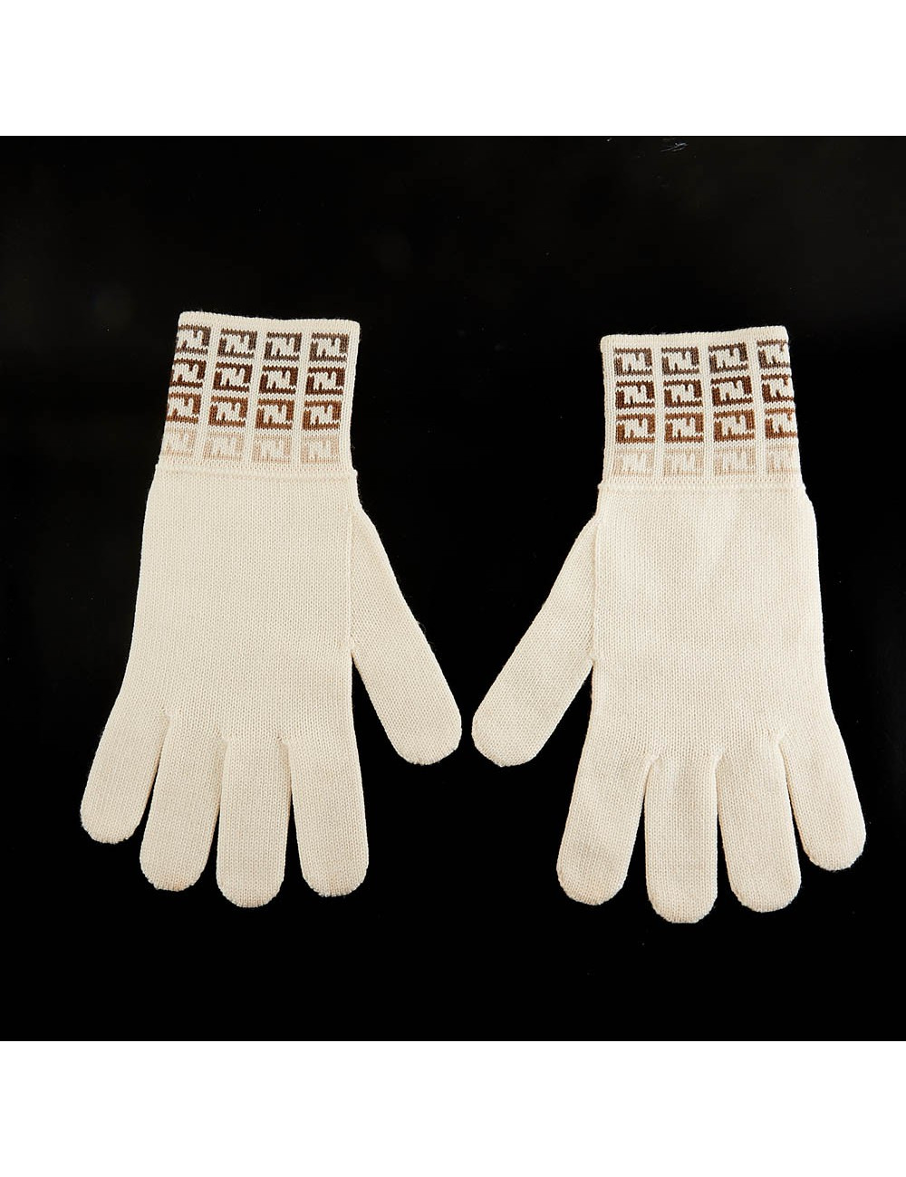 Gants FENDI laine écrue