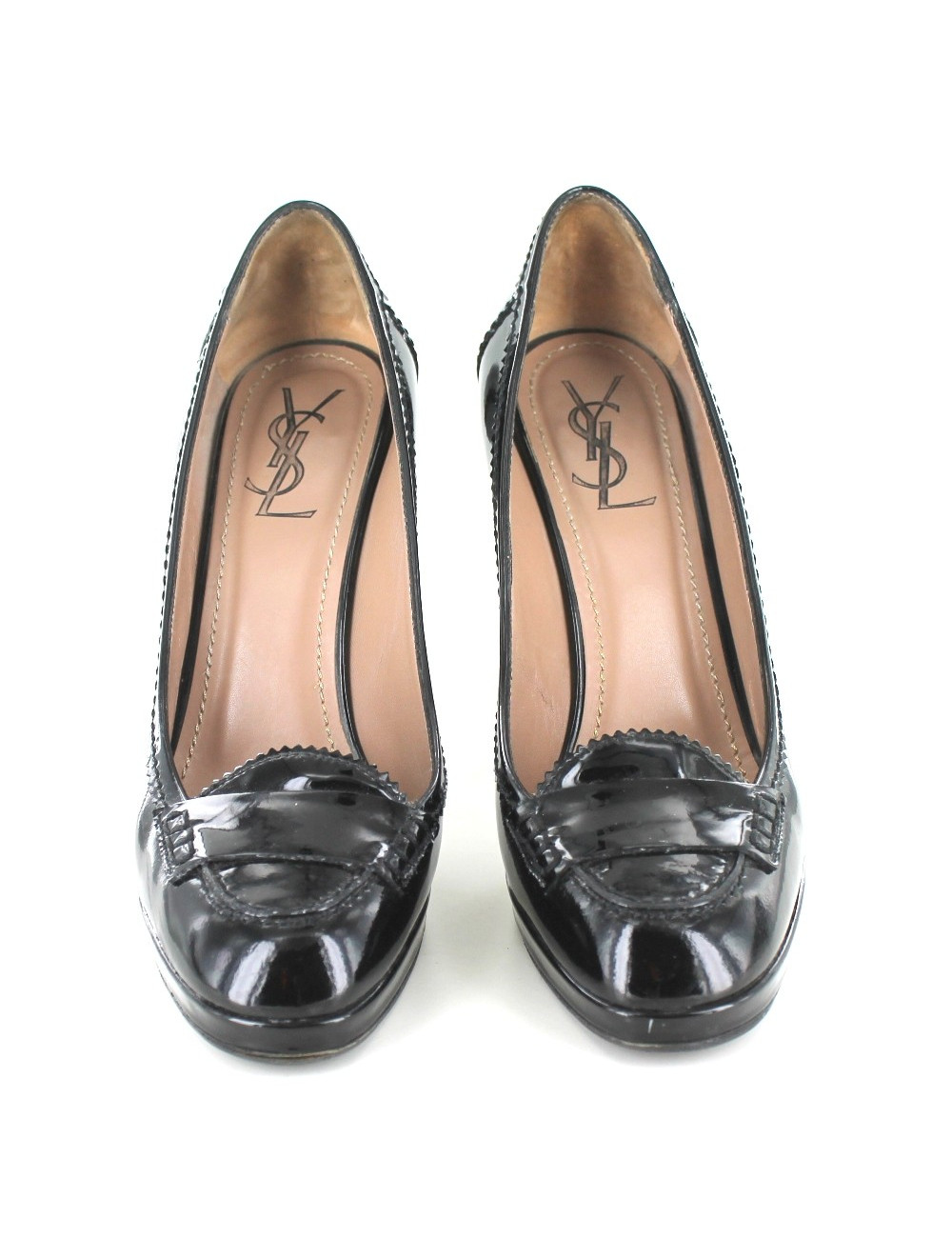 Escarpins YVES SAINT LAURENT en cuir verni noir T 39,5