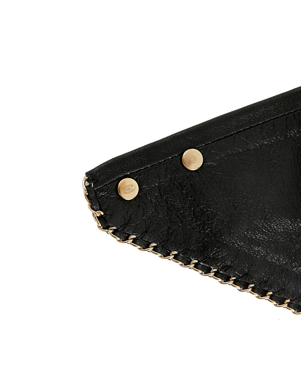 Foulard triangle CHANEL cuir noir