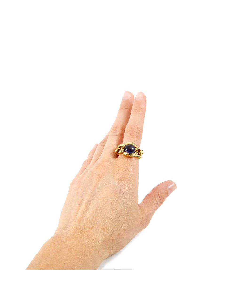 Bague CHANEL or 750/°°°et cabochon 