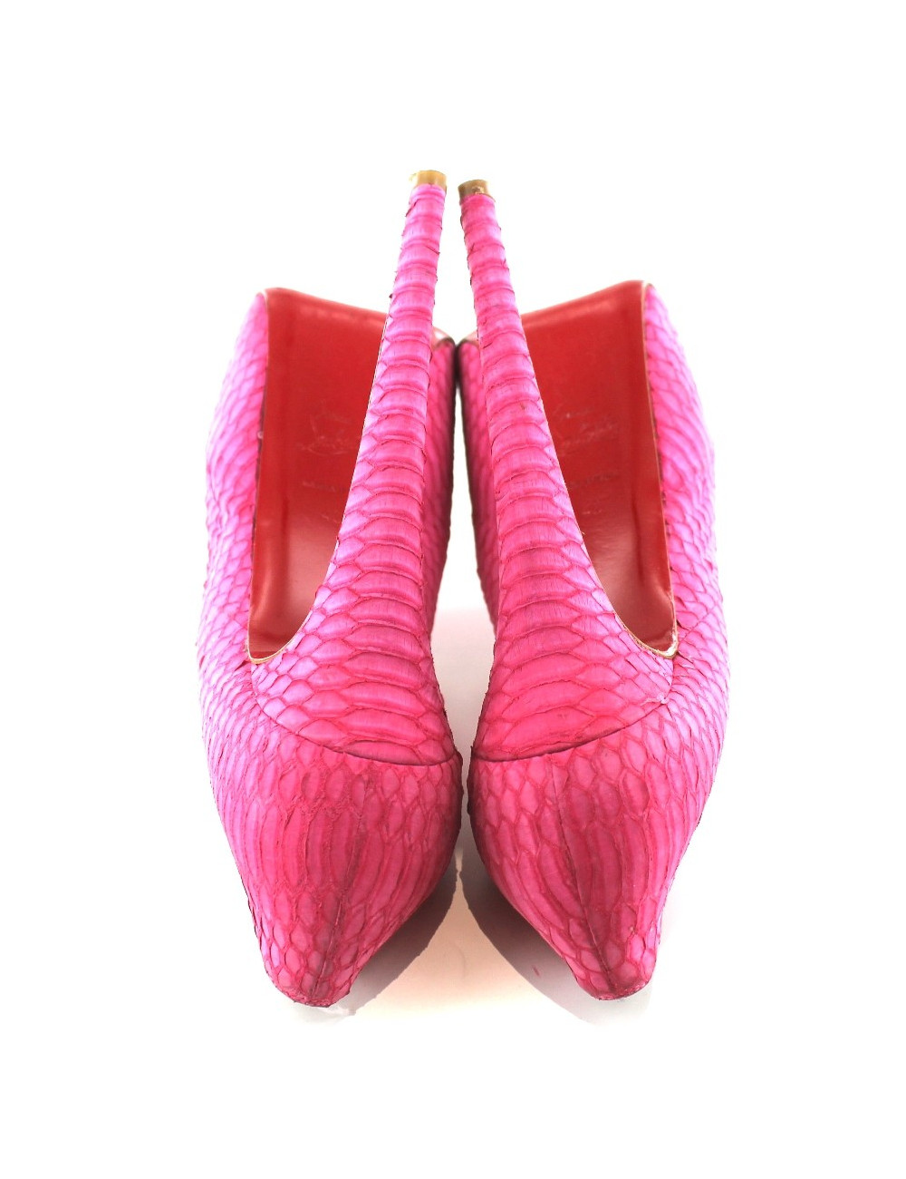 Escarpins CHRISTIAN LOUBOUTIN dafodile en python rose T 