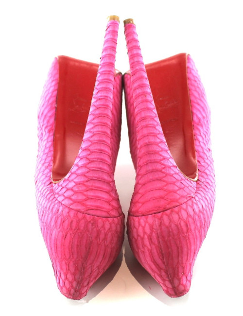Escarpins CHRISTIAN LOUBOUTIN dafodile en python rose T 
