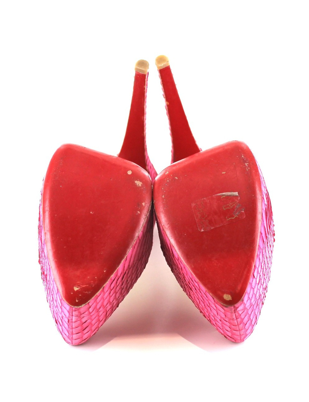 Escarpins CHRISTIAN LOUBOUTIN dafodile en python rose T 40