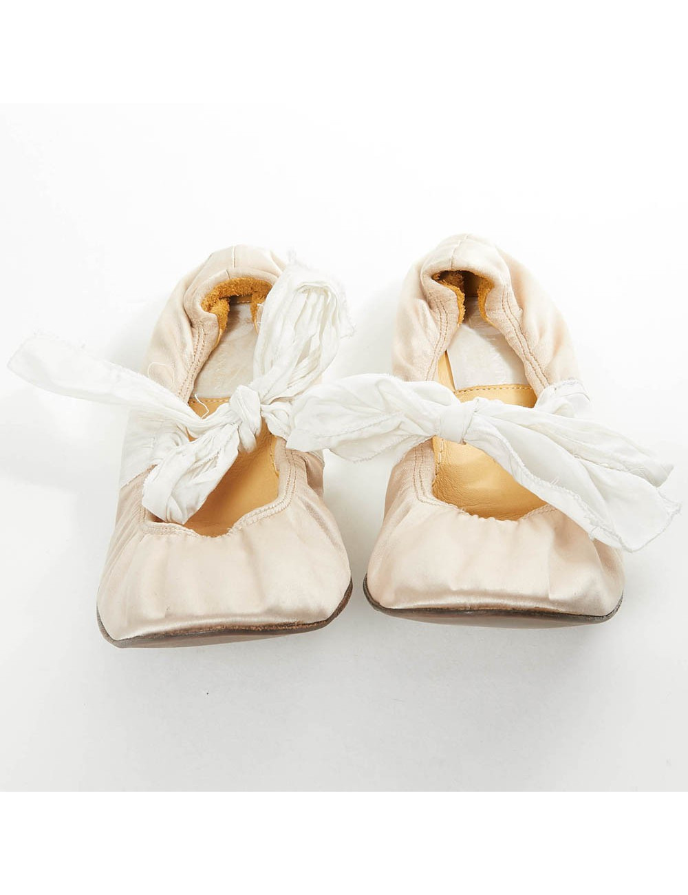 Ballerines t 387.5 LANVIN en soie beige poudré
