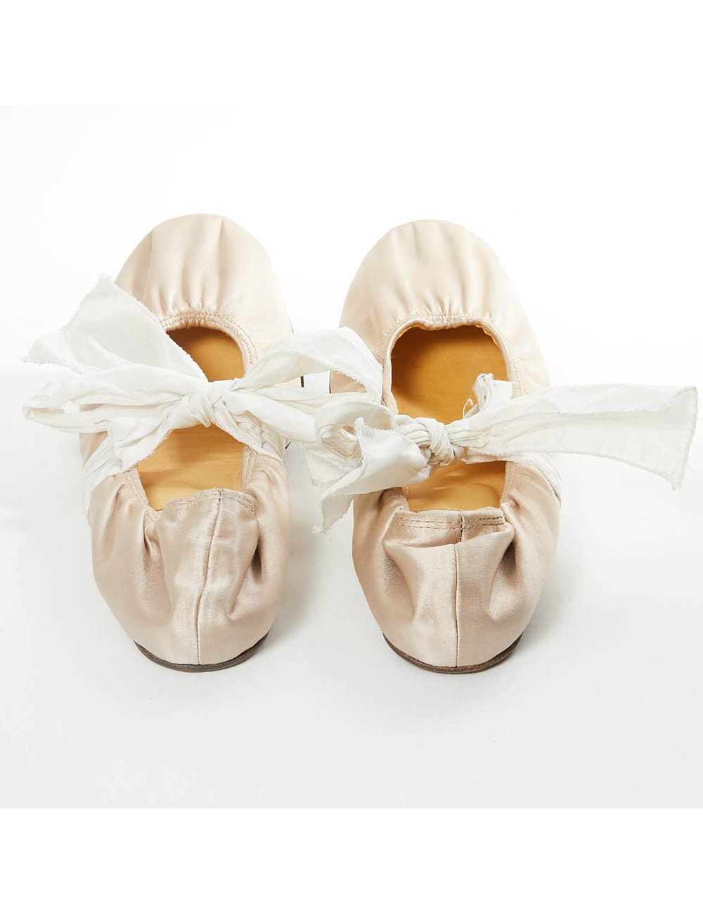 Ballerines t 387.5 LANVIN en soie beige poudré