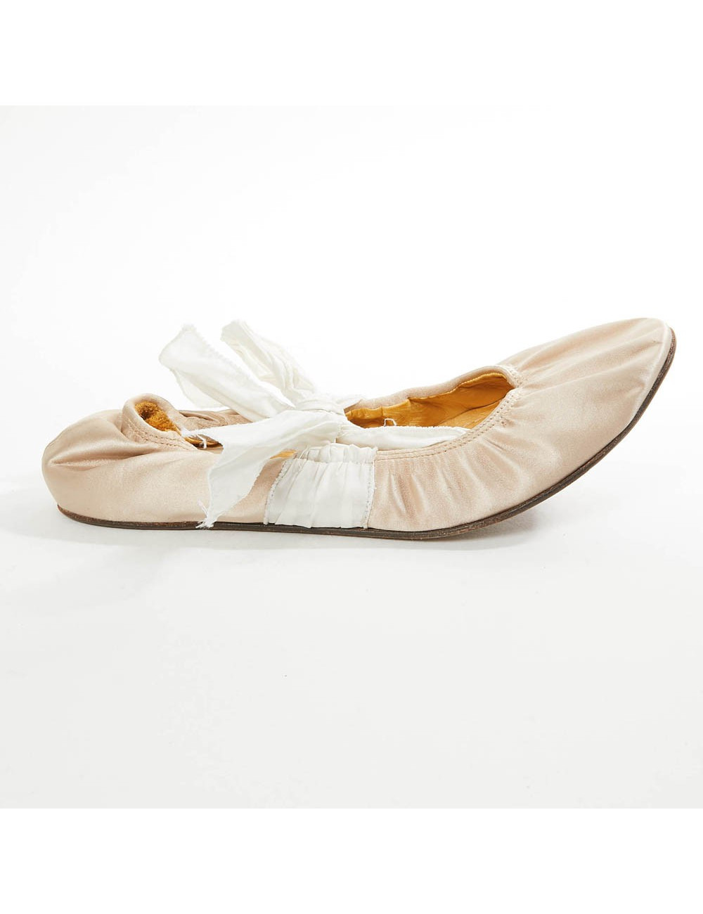 Ballerines t 387.5 LANVIN en soie beige poudré