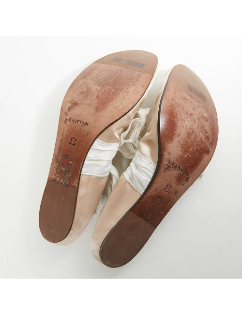 Ballerines T38,5 LANVIN en soie beige poudré