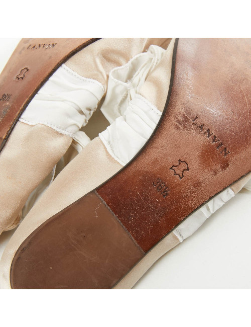 Ballerines t 387.5 LANVIN en soie beige poudré