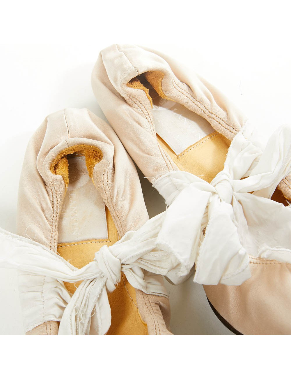 Ballerines T38,5 LANVIN en soie beige poudré