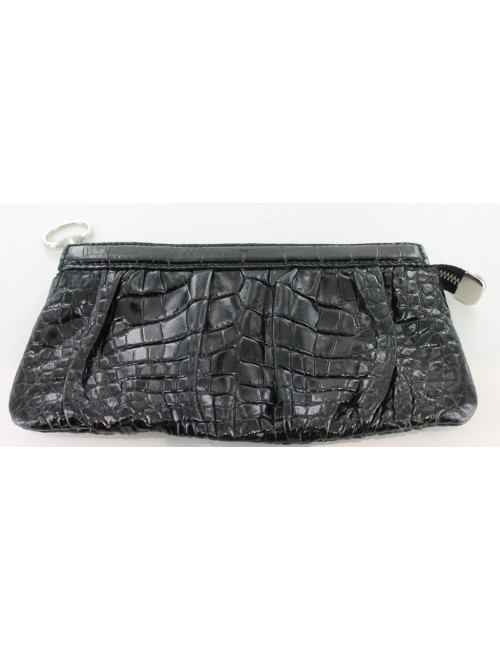 Pochette GUCCI en crococdile noir 