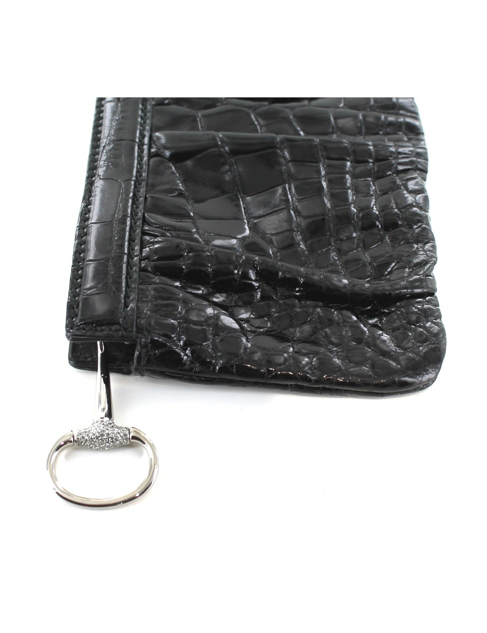Pochette GUCCI en crococdile noir 