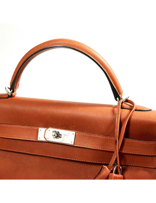 Kelly 40 HERMES cuir grainé fauve